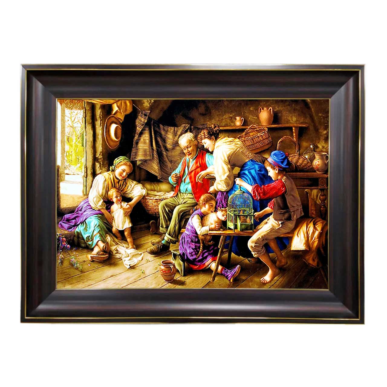 تابلو فرش چاپی طرح پدربزرگ کد 11004 سایز 60×40 سانتی متری