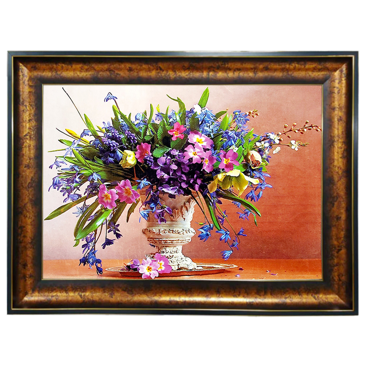 تابلو فرش چاپی طرح گل کد 12017 سایز 100×50 سانتی متری