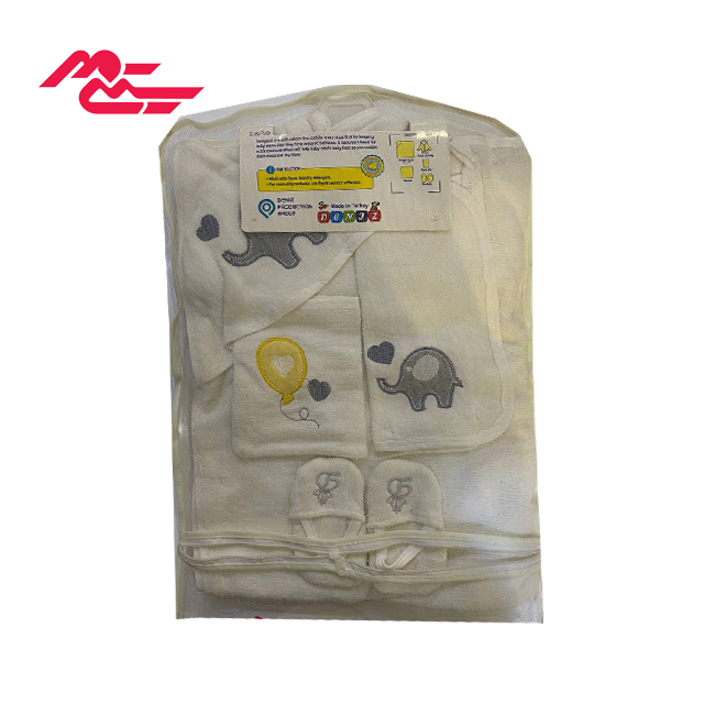 ست حوله نوزادی دنیز طرح فیل و بادکنک بسته 5 عددی