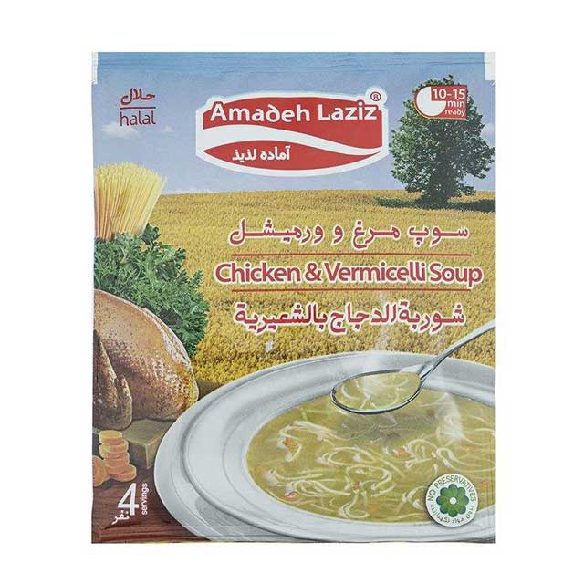 سوپ مرغ و ورمیشل آماده لذیذ 65 گرمی