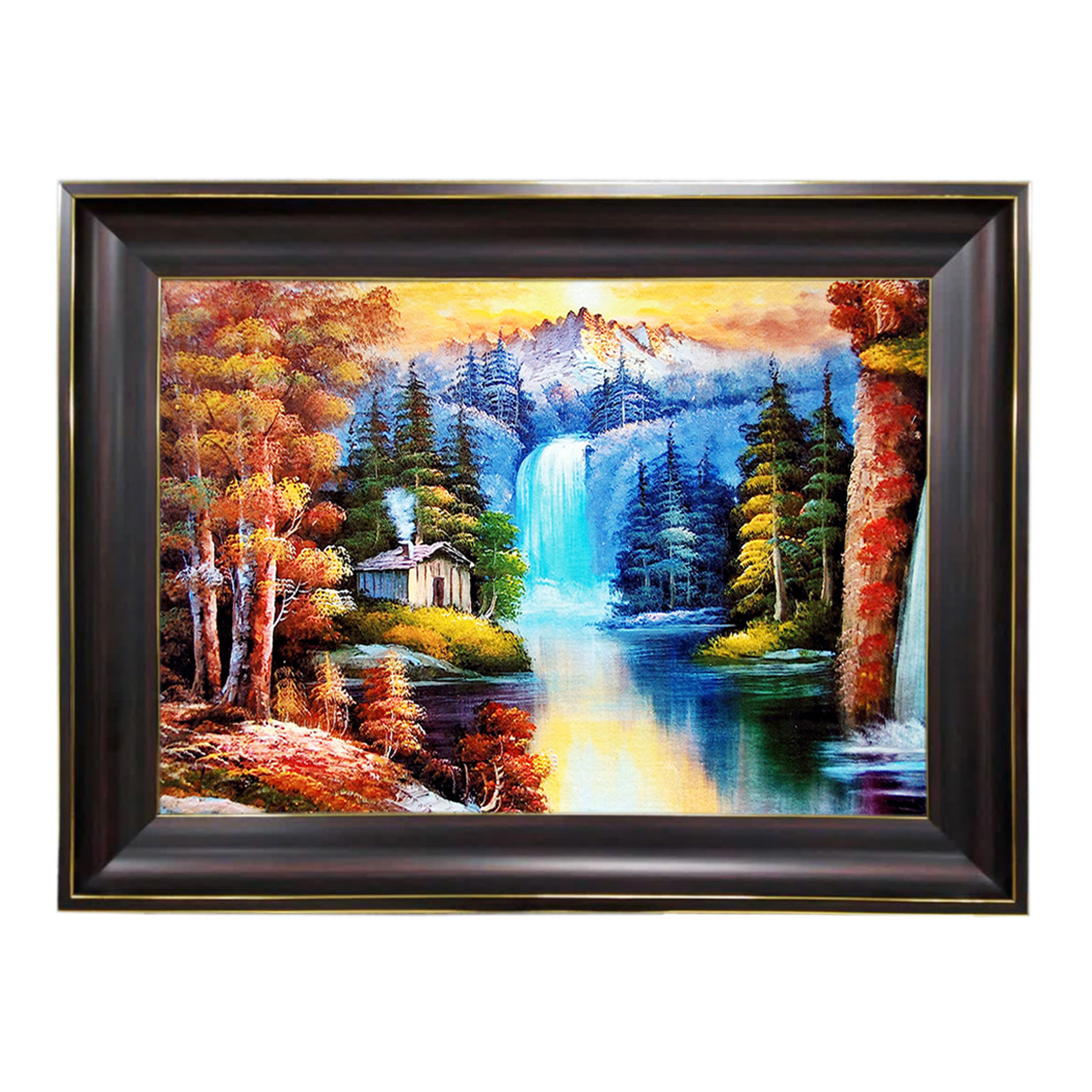 تابلو فرش چاپی طرح آبشار کد 10059 سایز 60×40 سانتی متری