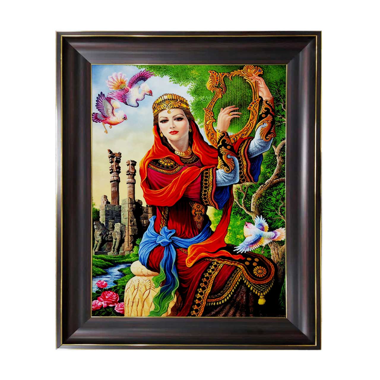 تابلو فرش چاپی طرح هخامنش کد 13002 سایز 70×50 سانتی متری