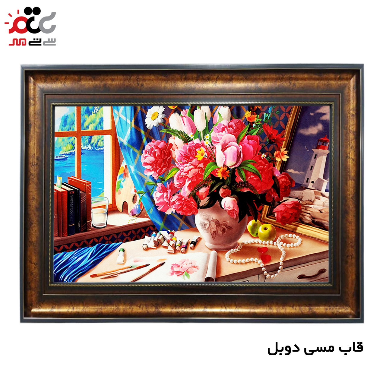 تابلو فرش چاپی طرح گل کد 12003 سایز 50×35 سانتی متری