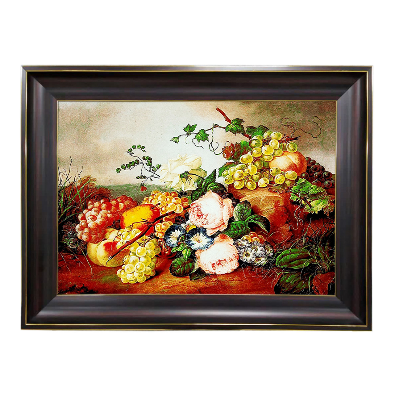 تابلو فرش چاپی طرح گل و میوه کد 12032 سایز 60×40 سانتی متری