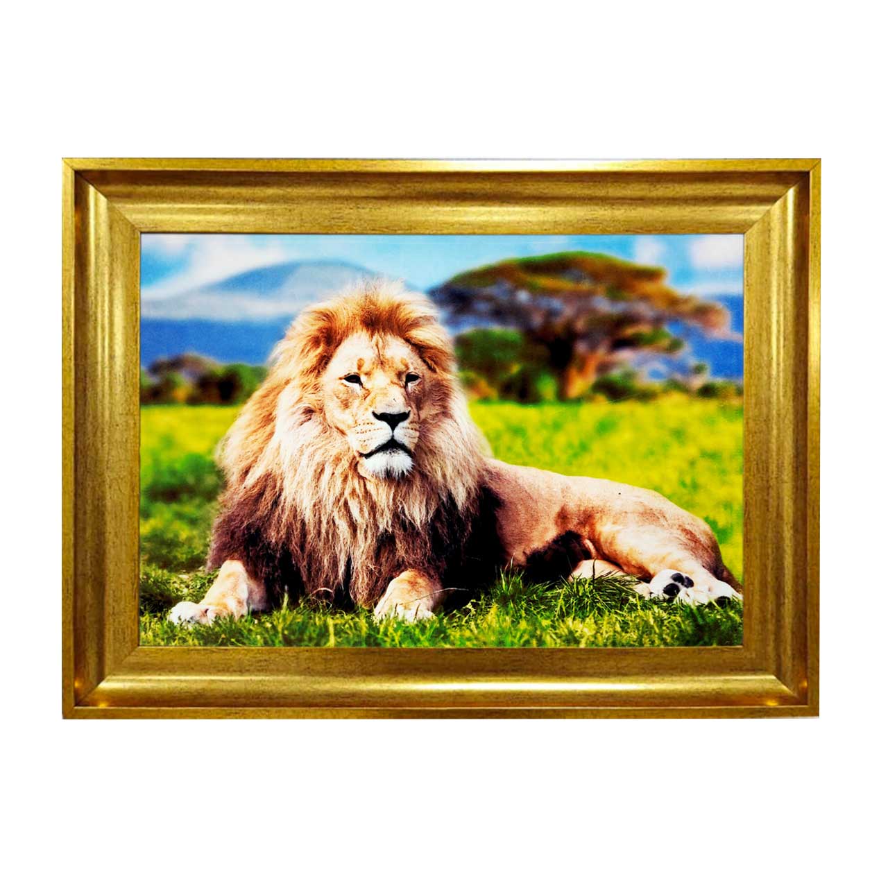 تابلو فرش چاپی طرح شیر کد 14006 سایز 50×50 سانتی متری