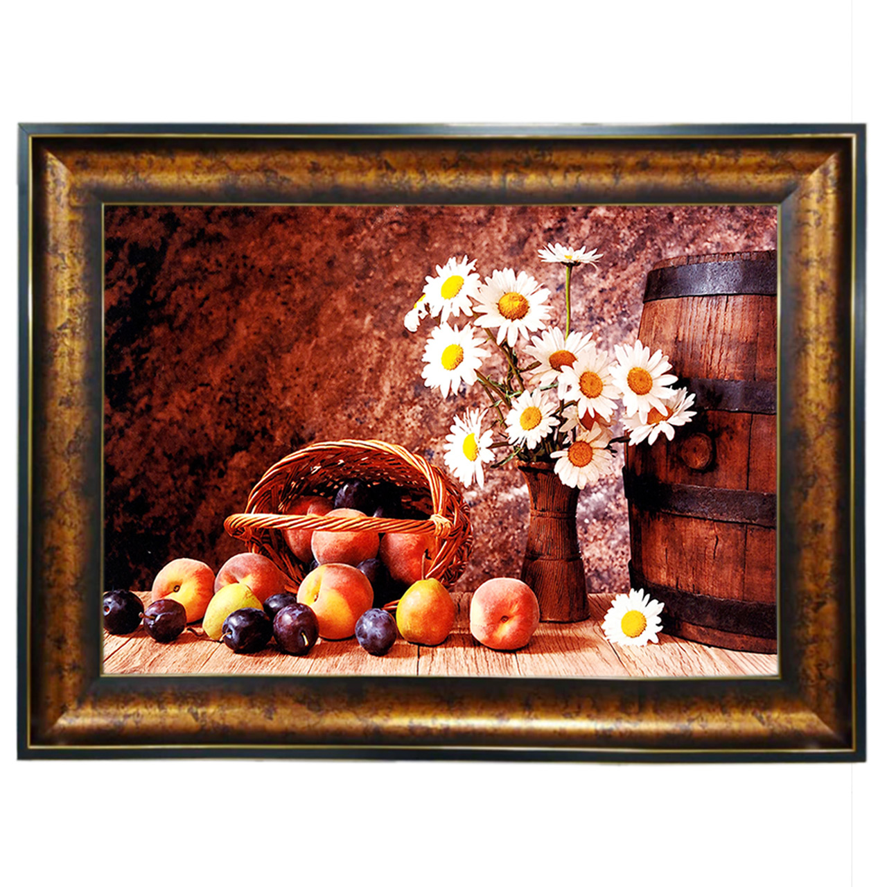 تابلو فرش چاپی طرح گل و میوه کد 12019 سایز 100×50 سانتی متری