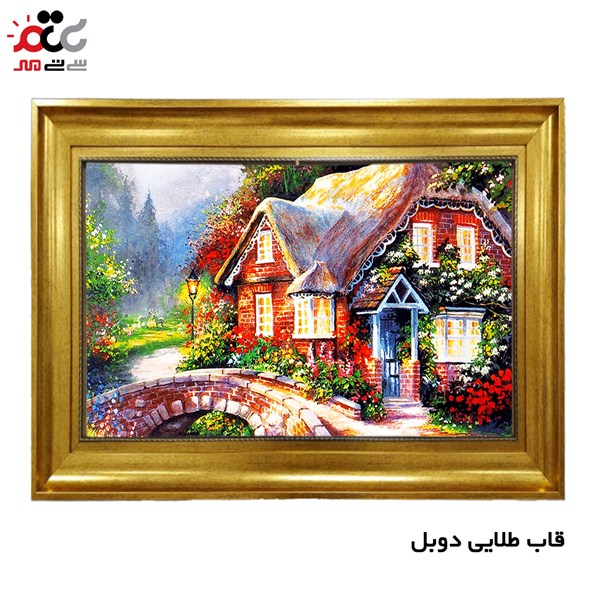 تابلو فرش طرح کلبه کد 10152 سایز 100×70 سانتی متری