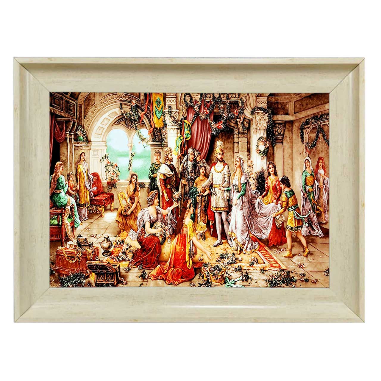 تابلو فرش چاپی طرح عروسی کد 11018 سایز 70×50 سانتی متری