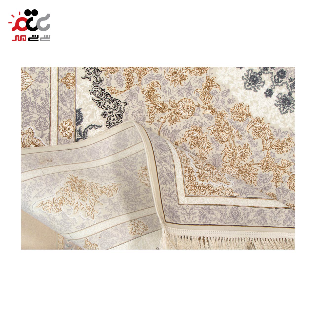 زیباترین فرش رعنا متالیک کرم 