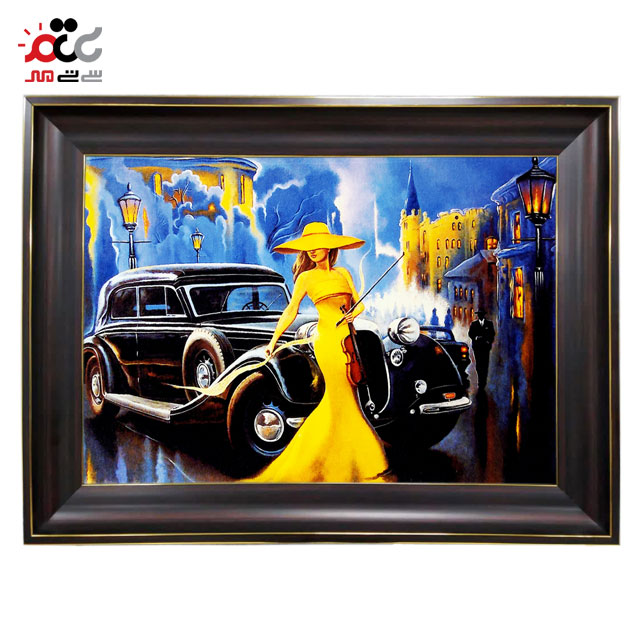 تابلو فرش چاپی طرح نوازنده کد 13309 سایز 100×70 سانتی متری