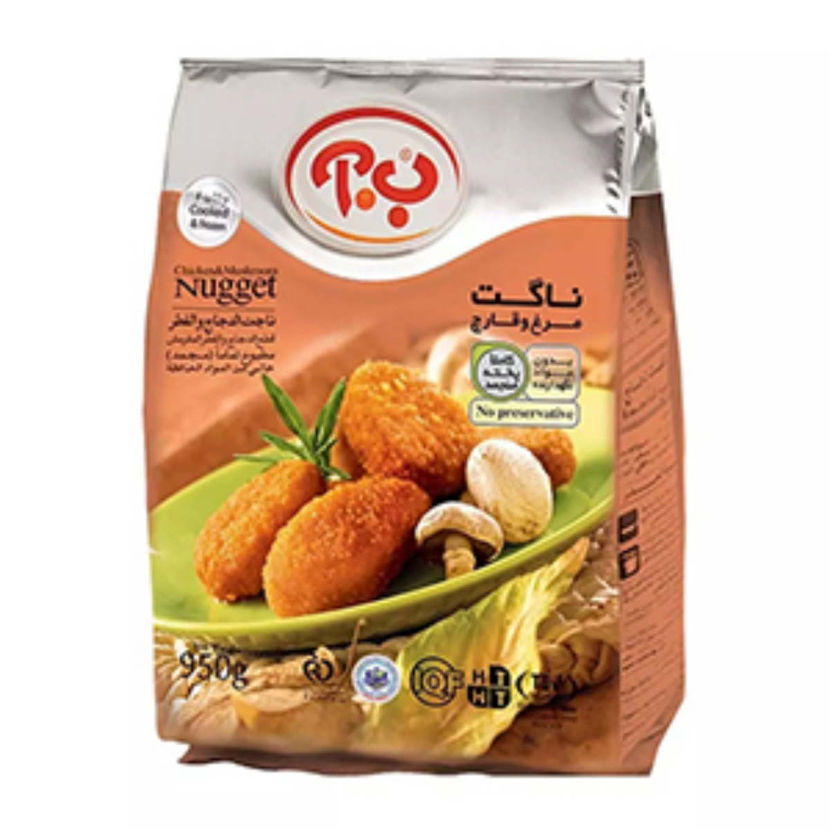 ناگت مرغ و قارچ ب.آ 450 گرمی