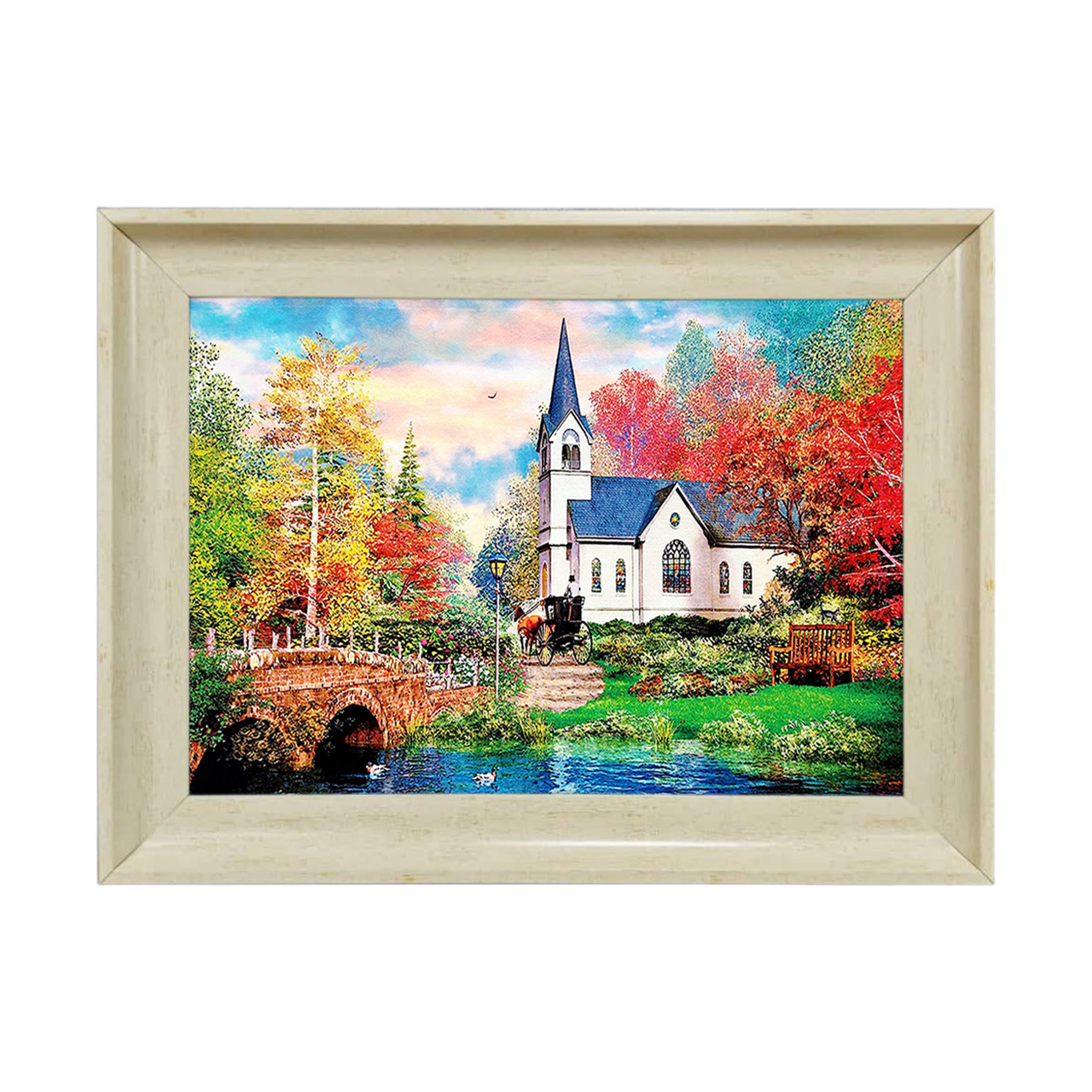 تابلو فرش چاپی طرح منظره کد 10085 سایز 50×35 سانتی متری