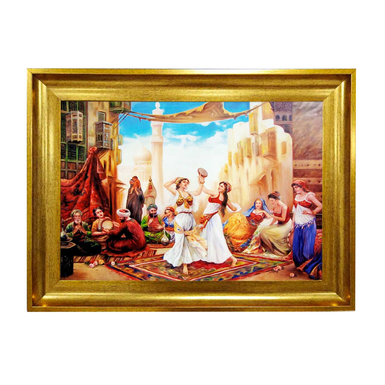 تابلو فرش چاپی طرح دهکده کد 13313 سایز 50×50 سانتی متری