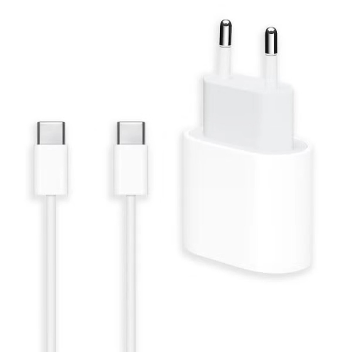 شارژر دیواری دوپین فست تک پورت اپل مدل A2347 iphone 16 Pro Max به همراه کابل شارژ Type-C To Type-C - سفید (گارانتی پارتیان پایا)