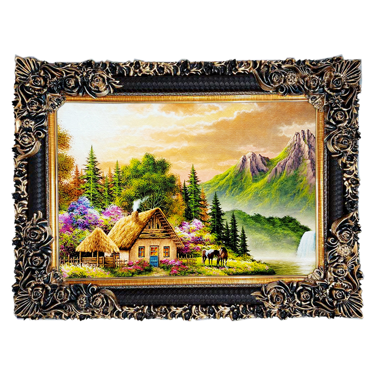 تابلو فرش چاپی طرح منظره کد 10024 سایز 70×50 سانتی متری