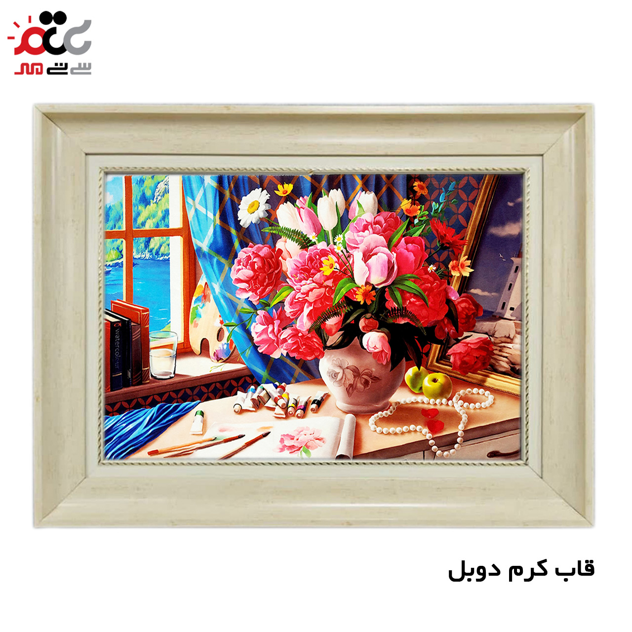 تابلو فرش چاپی طرح گل کد 12003 سایز 50×50 سانتی متری