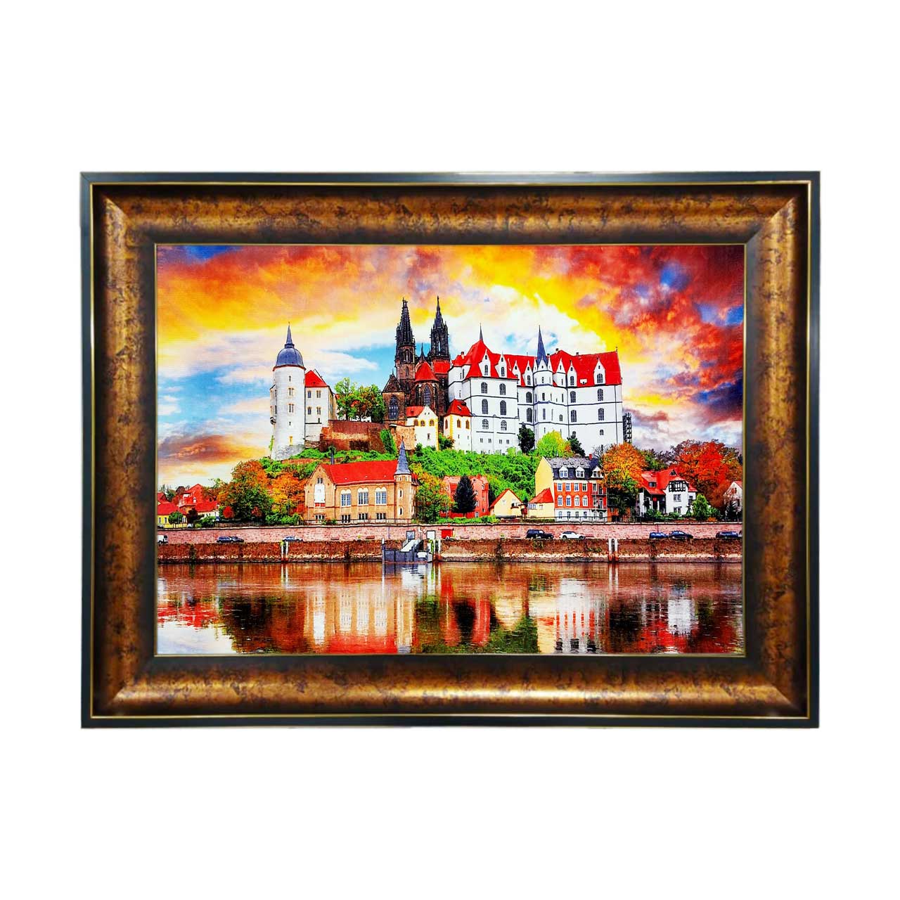 تابلو فرش چاپی طرح رودخانه کد 10001 سایز 50×35 سانتی متری