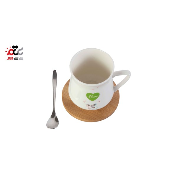 لیوان سرامیکی مدل کف چوبی