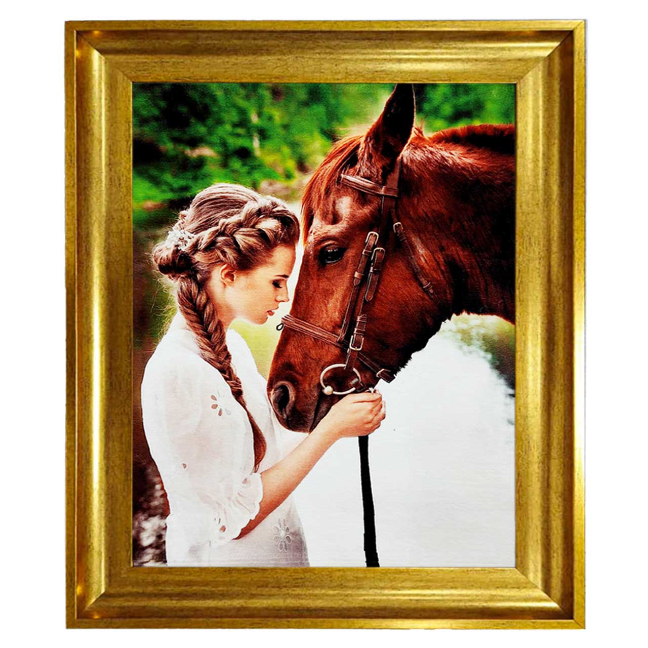 تابلو فرش چاپی طرح اسب کد 13020 سایز 100×70 سانتی متری