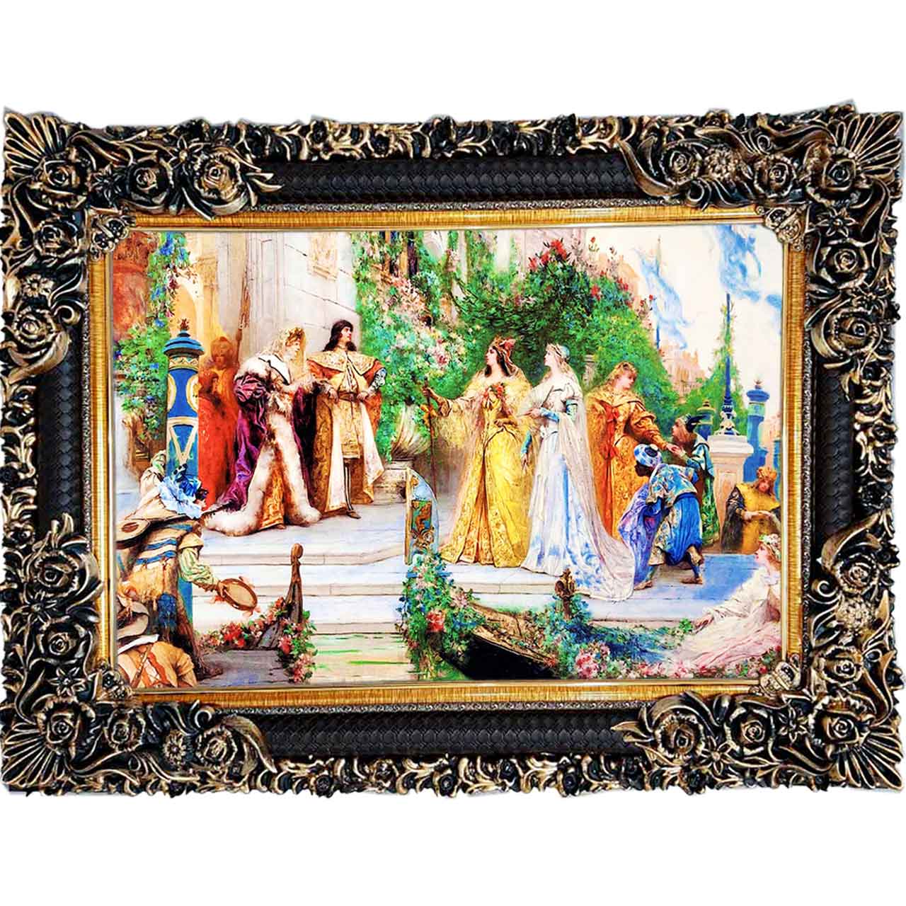 تابلو فرش چاپی طرح ملکه کد 11069 سایز 100×70 سانتی متری