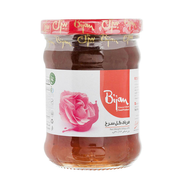 مربا گل سرخ بیژن 300 گرمی