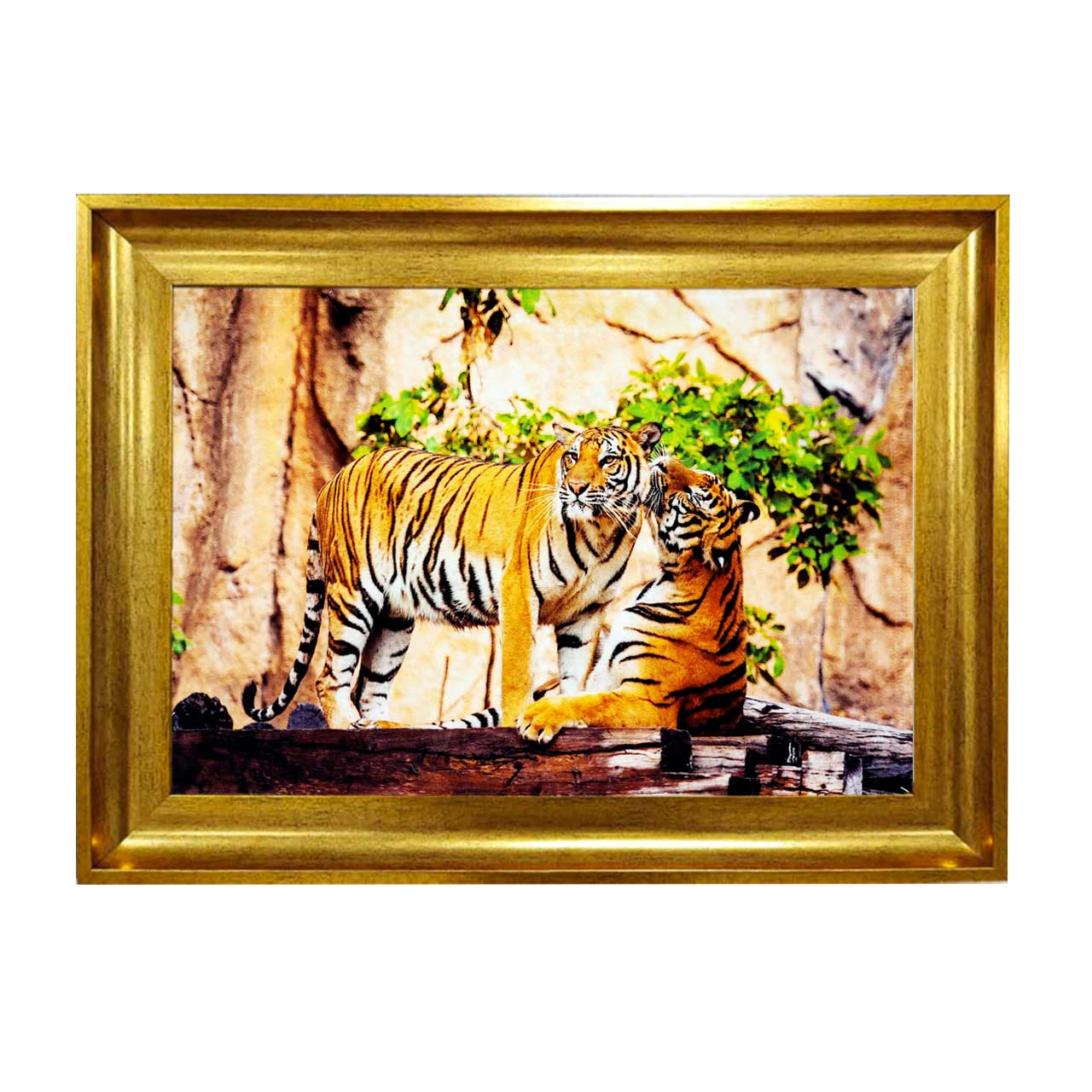 تابلو فرش چاپی طرح ببر کد 14030 سایز 50×50 سانتی متری