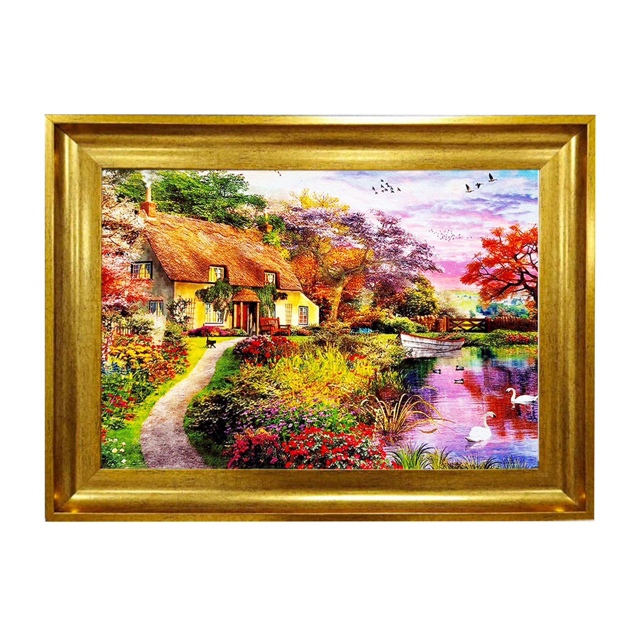 تابلو فرش چاپی طرح منظره کد 10145 سایز 50×50 سانتی متری