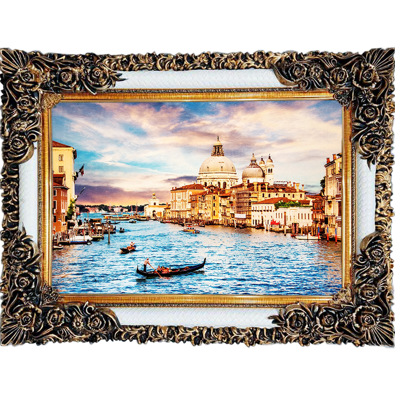 تابلو فرش چاپی طرح دریاچه کد 10136 سایز 100×70 سانتی متری