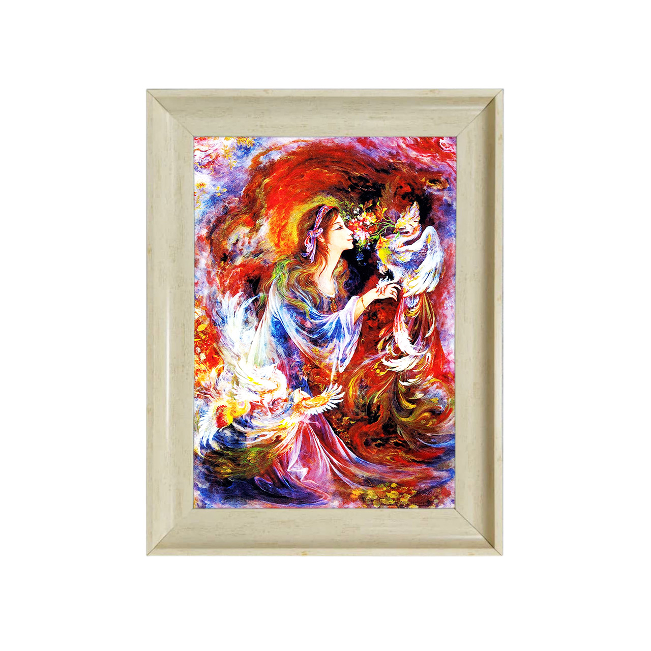 تابلو فرش چاپی طرح مینیاتوری کد 16005 سایز 50×35 سانتی متری