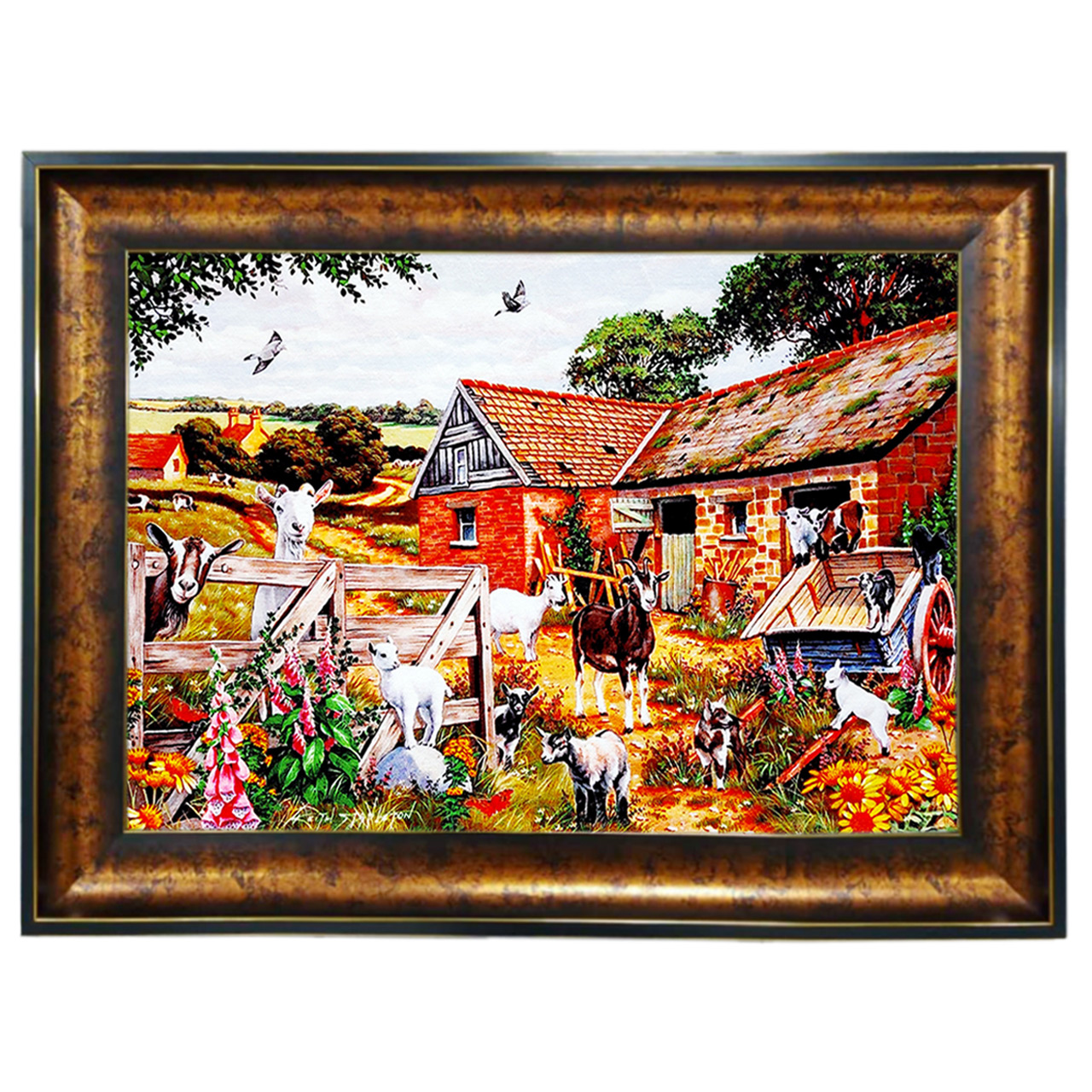 تابلو فرش چاپی طرح مزرعه کد 10264 سایز 100×50 سانتی متری