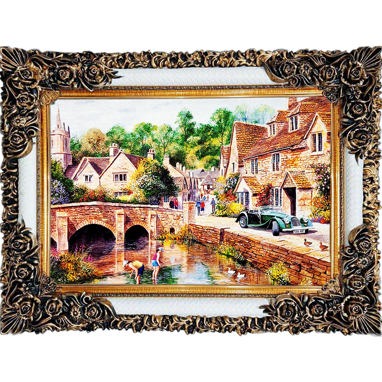 تابلو فرش چاپی طرح دریاچه کد 10158 سایز 100×70 سانتی متری