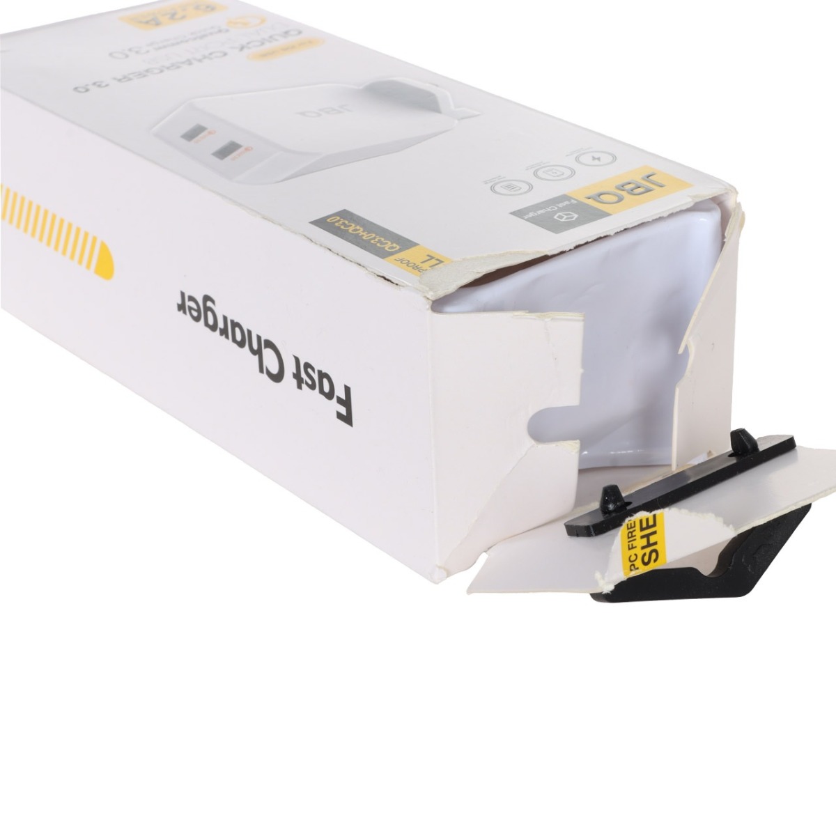شارژر دیواری فست دو پورت JBQ مدل HC-12F2 30W همراه با کابل آیفون - سفید - پک ضعیف (گارانتی یکساله رصاصی)