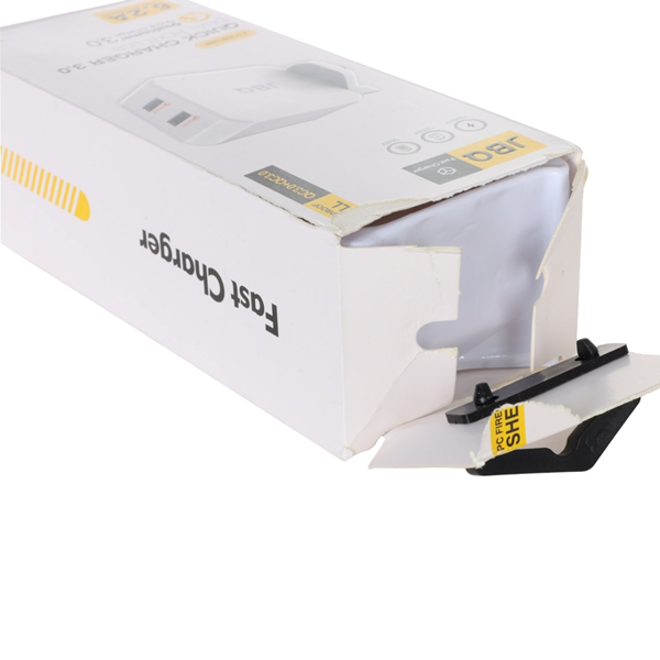 شارژر دیواری فست دو پورت JBQ مدل HC-12F2 30W همراه با کابل آیفون - سفید - پک ضعیف (گارانتی یکساله رصاصی)