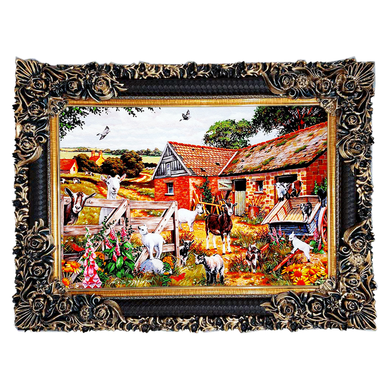 تابلو فرش چاپی طرح مزرعه کد 10264 سایز 70×50 سانتی متری