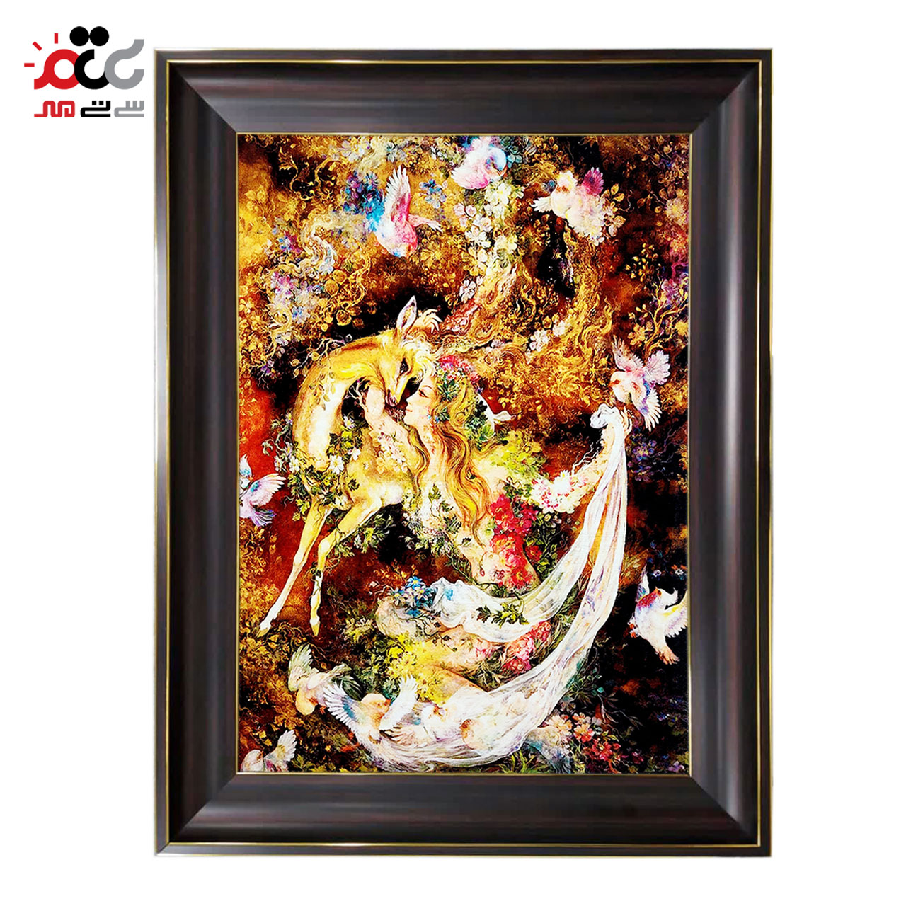 تابلو فرش چاپی طرح مینیاتوری کد 16006 سایز 70×100 سانتی متری