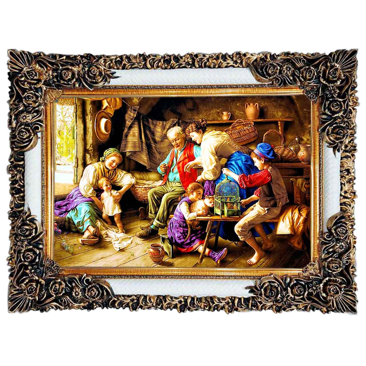 تابلو فرش چاپی طرح پدربزرگ کد 11004 سایز 100×50 سانتی متری