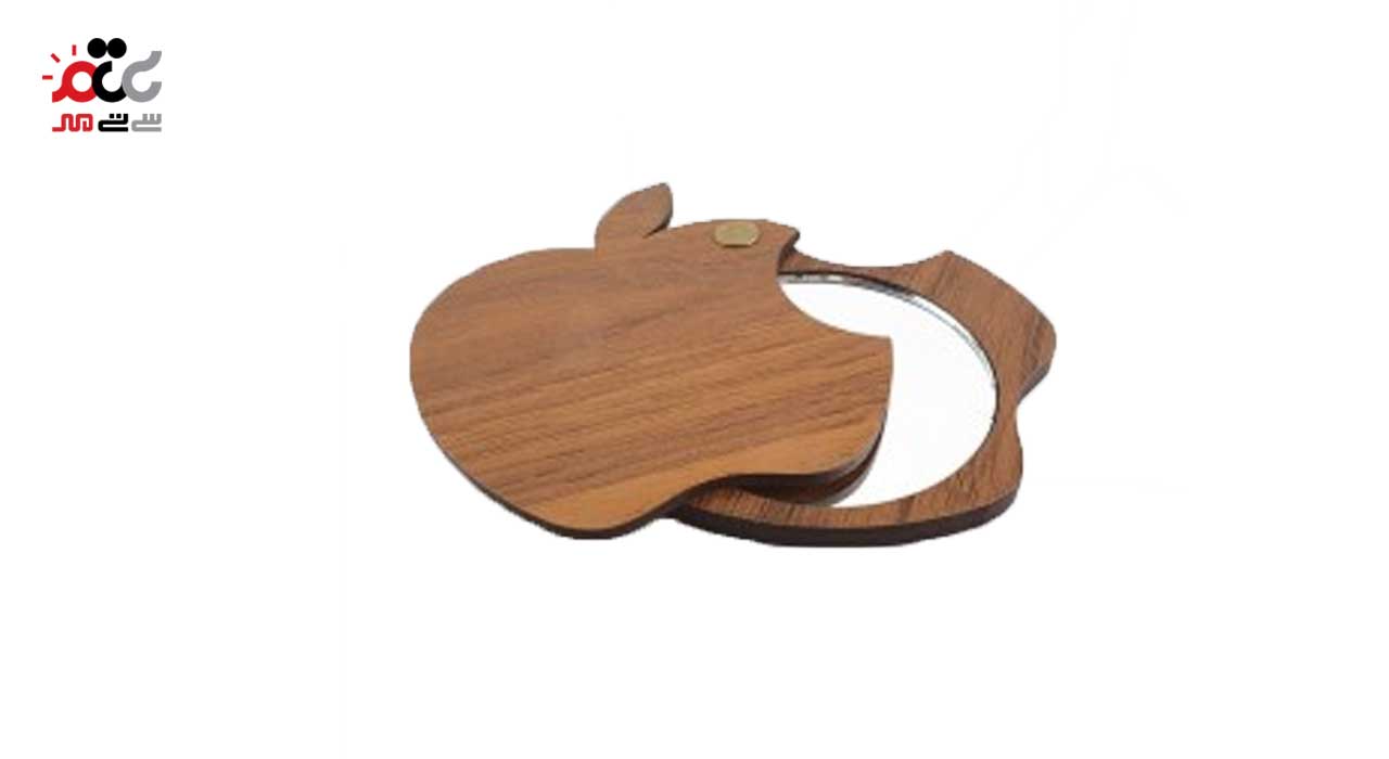 آینه جیبی چوبی طرح اپل