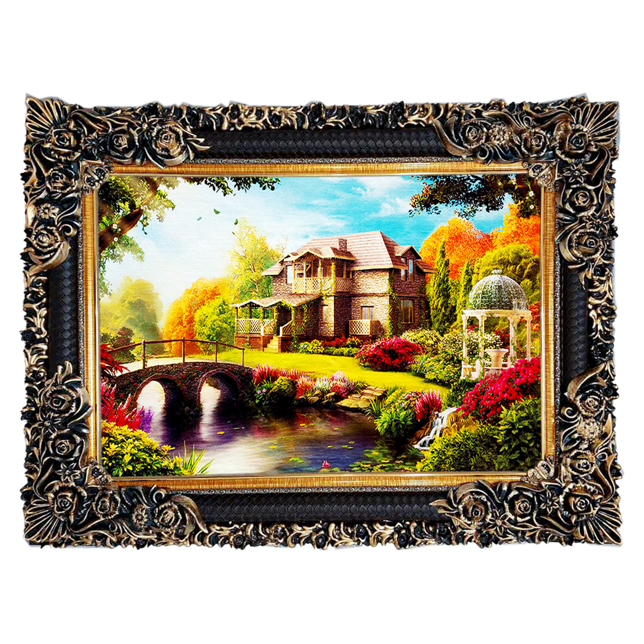 تابلو فرش چاپی طرح منظره کد 10030 سایز 70×50 سانتی متری