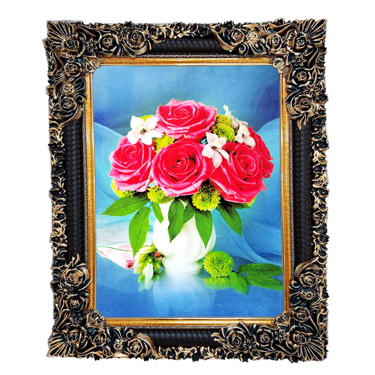 تابلو فرش چاپی طرح گل کد 12328 سایز 70×50 سانتی متری