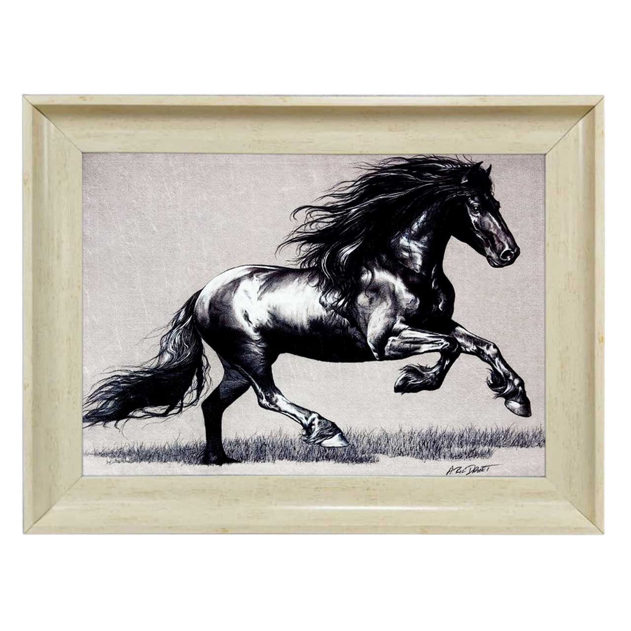 تابلو فرش چاپی طرح اسب کد 14031 سایز 70×50 سانتی متری