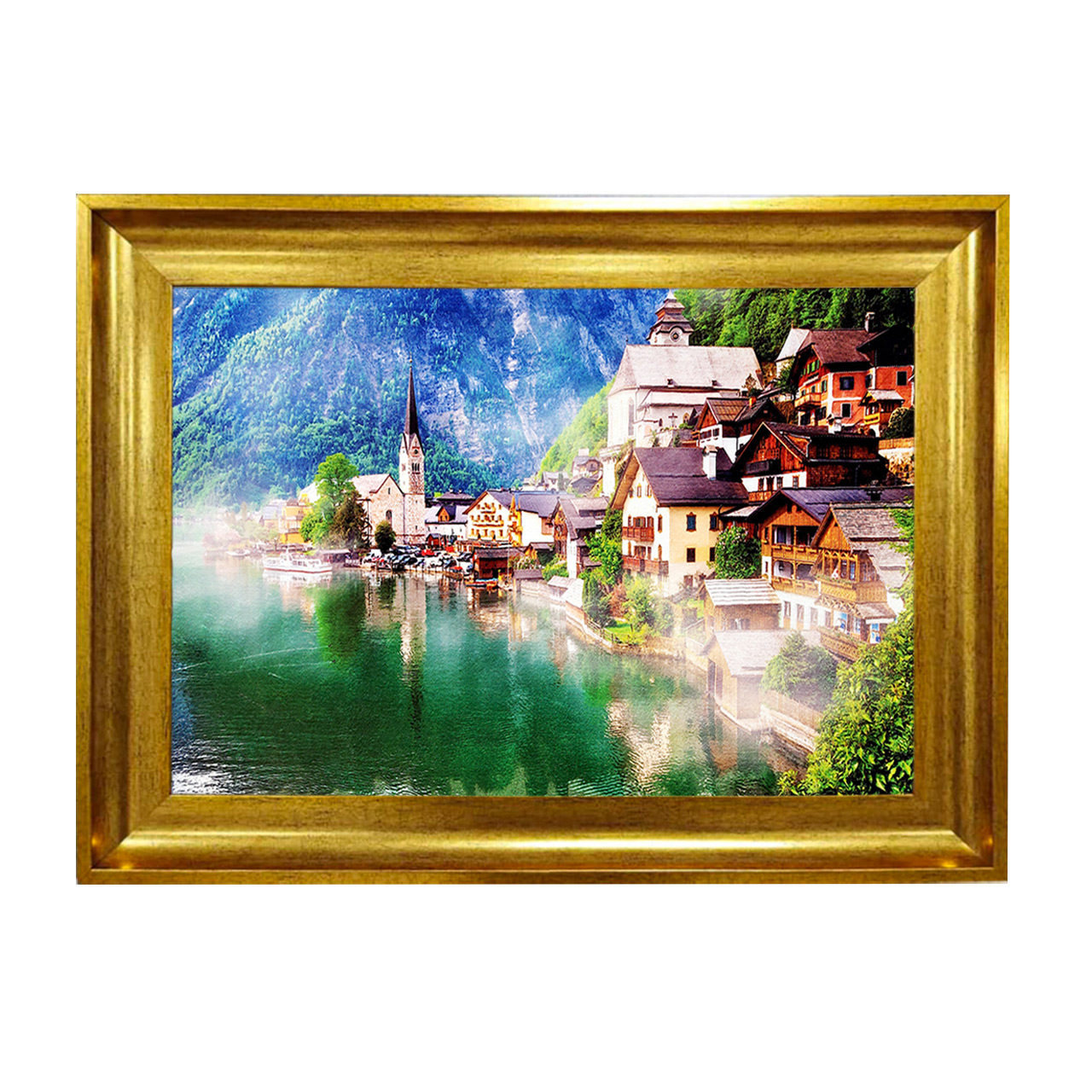 تابلو فرش چاپی طرح دریاچه کد 10033 سایز 50×50 سانتی متری