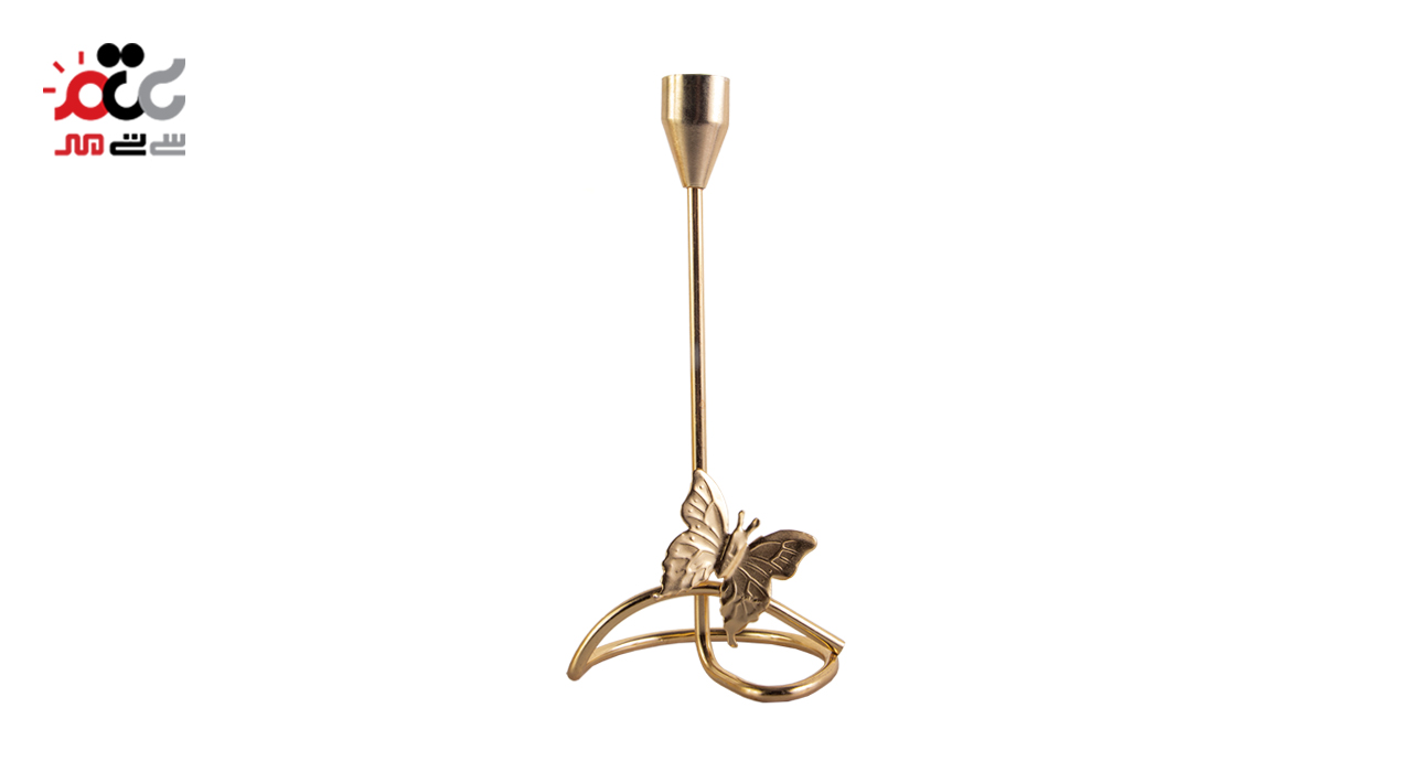 جا شمعی فلزی طرح پروانه مجموعه 3 عددی