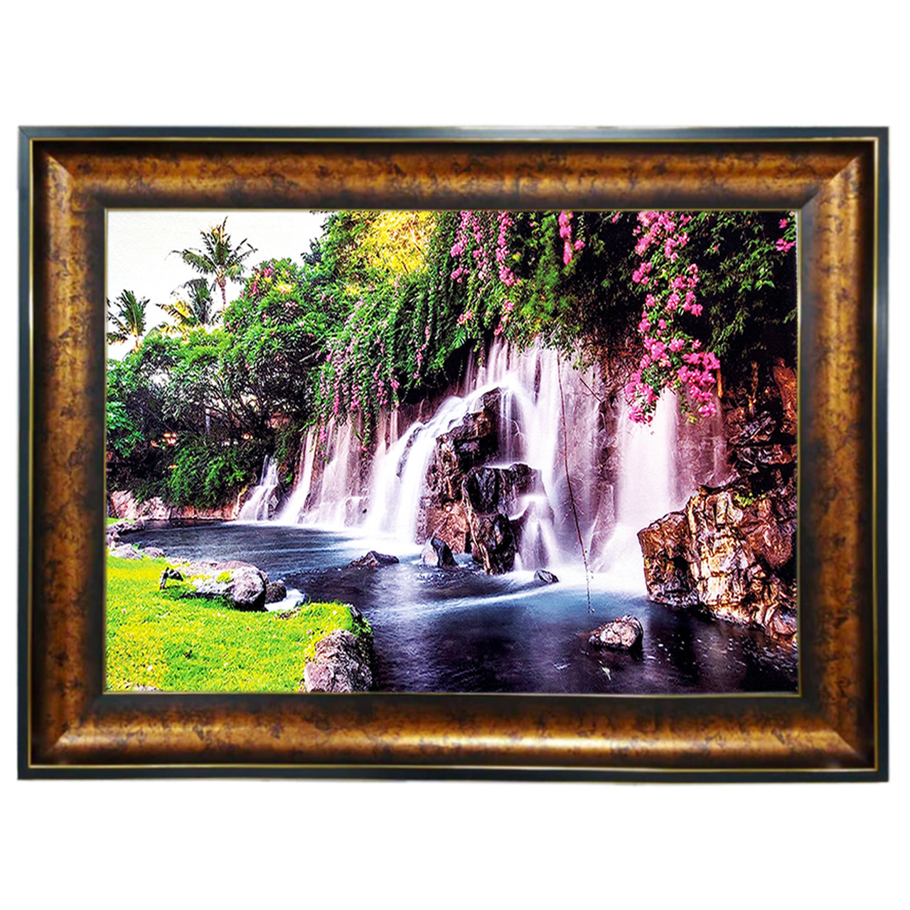 تابلو فرش چاپی طرح آبشار کد 10228 سایز 100×50 سانتی متری