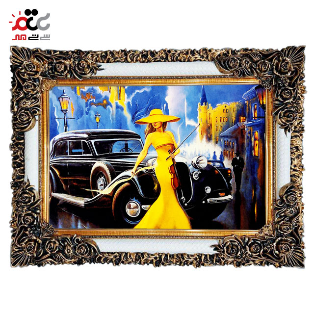 تابلو فرش چاپی طرح نوازنده کد 13309 سایز 70×50 سانتی متری