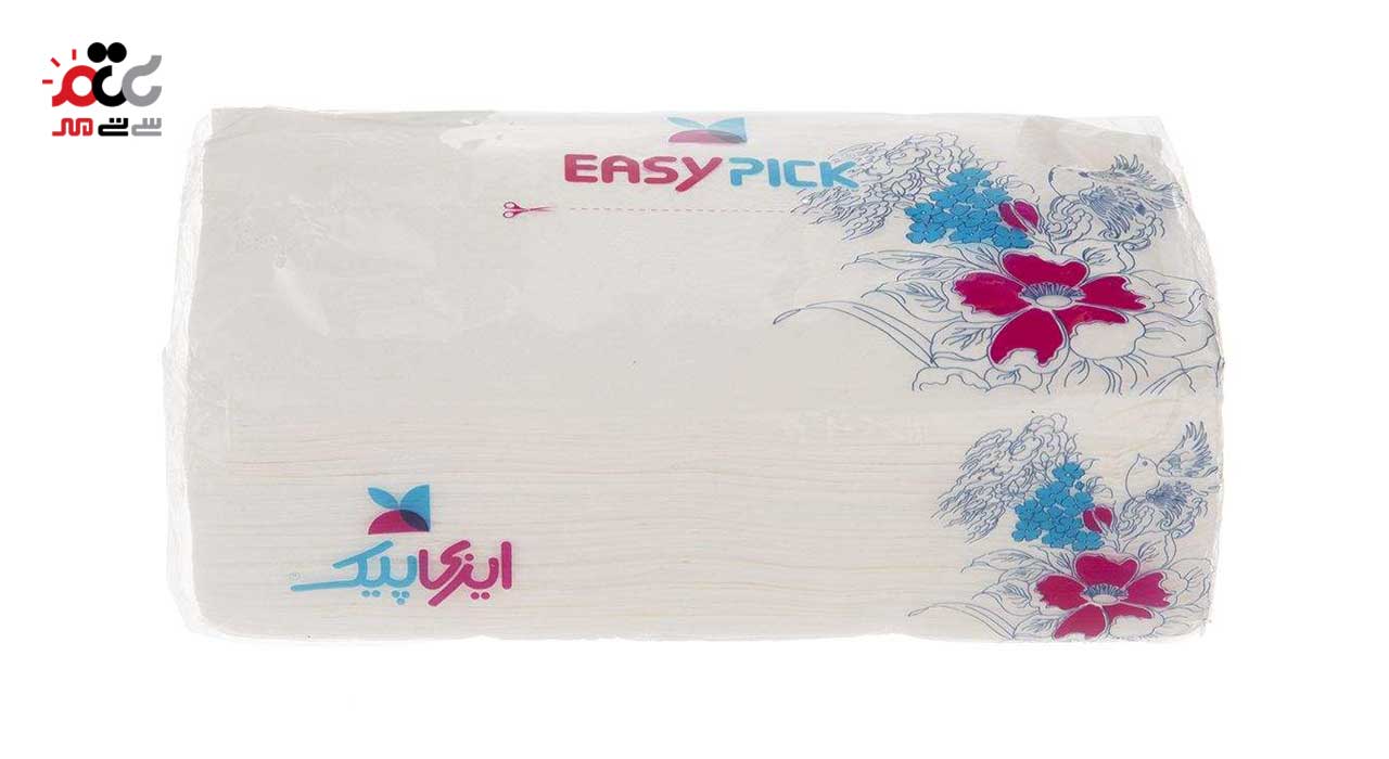 دستمال کاغذی اقتصادی ایزی پیک 100 برگ دو لایه بسته 10 عددی