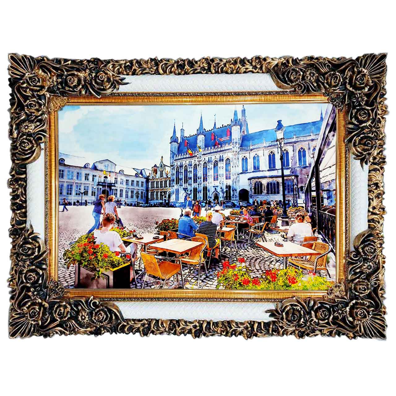 تابلو فرش چاپی طرح رستوران کد 10201 سایز 100×50 سانتی متری