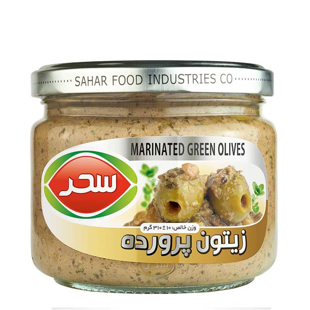 خرید زیتون پرورده سحر 310 گرمی