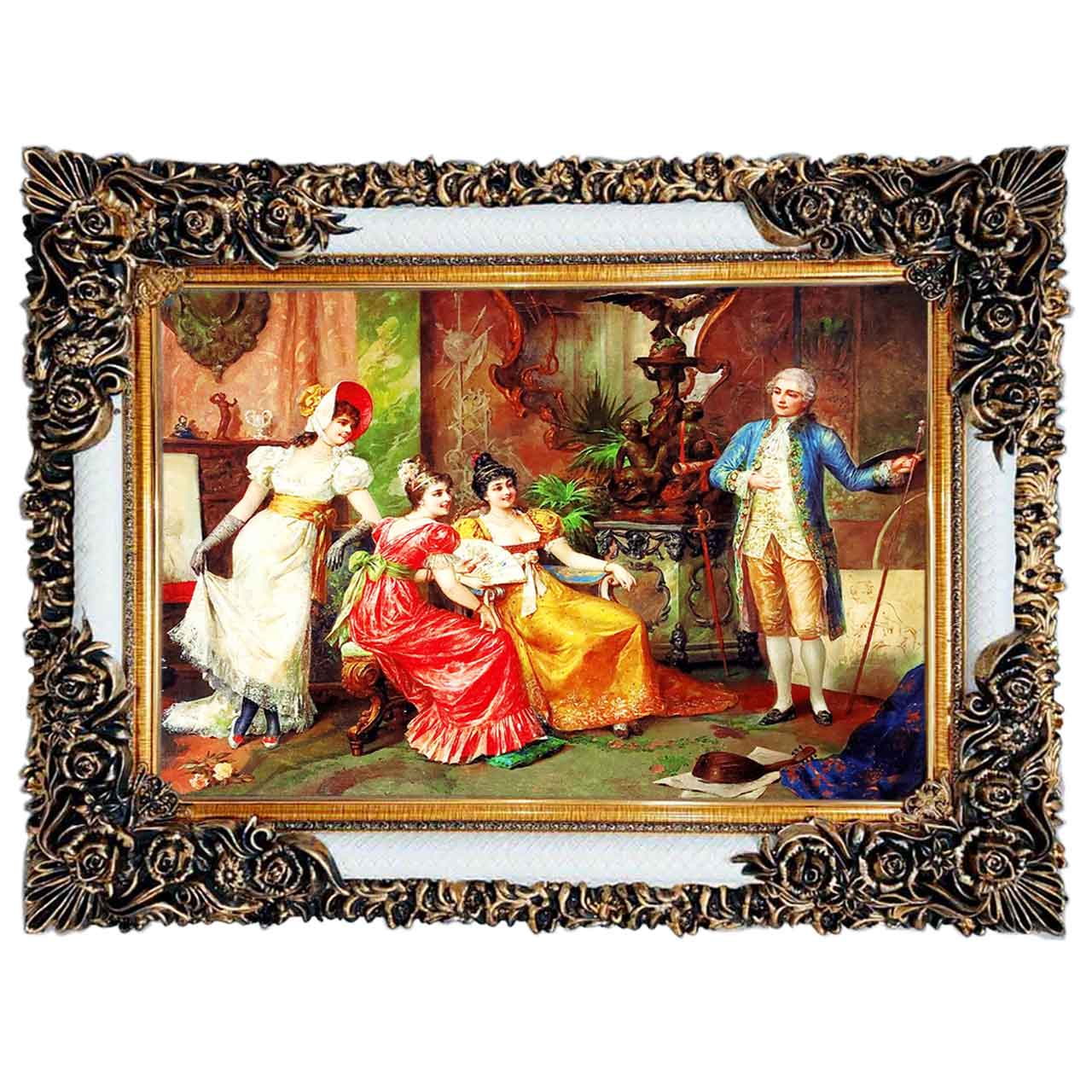 تابلو فرش چاپی طرح دوشیزه کد 11046 سایز 100×50 سانتی متری