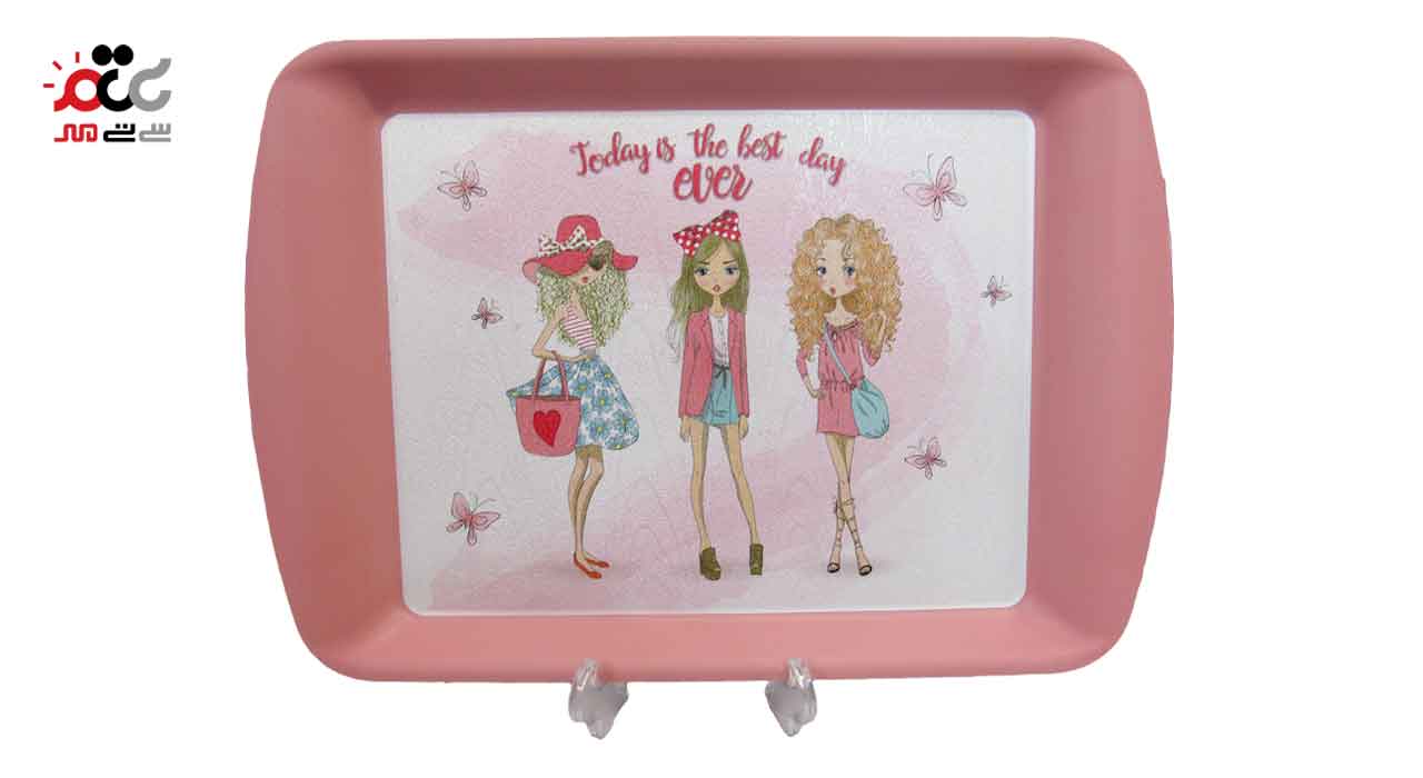 سینی پلاستیک مستطیل مدل نازگل سایز متوسط کد 260