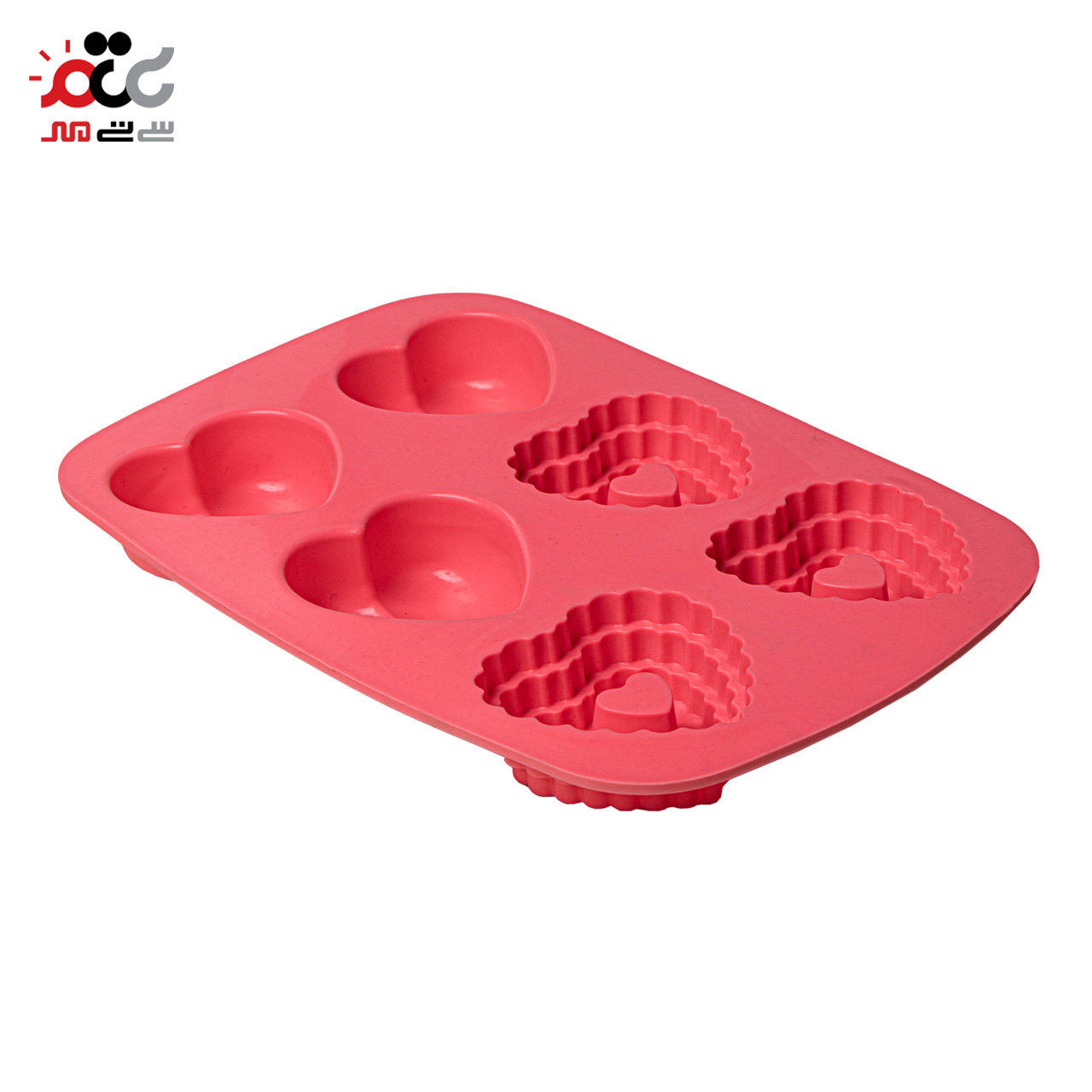 قالب کیک و ژله سیلیکونی مدل قلب 6 خانه